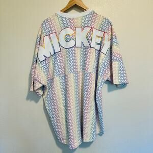 Disney XXL Spirit Jersey Rainbow Mickey Print Top